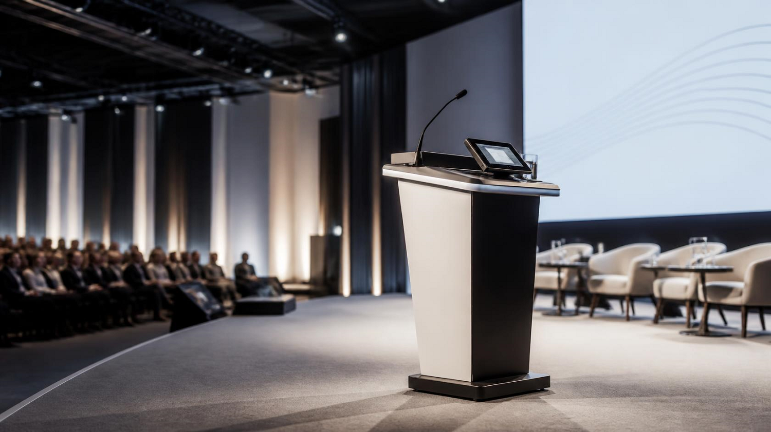 Rednerpult-Konferenz